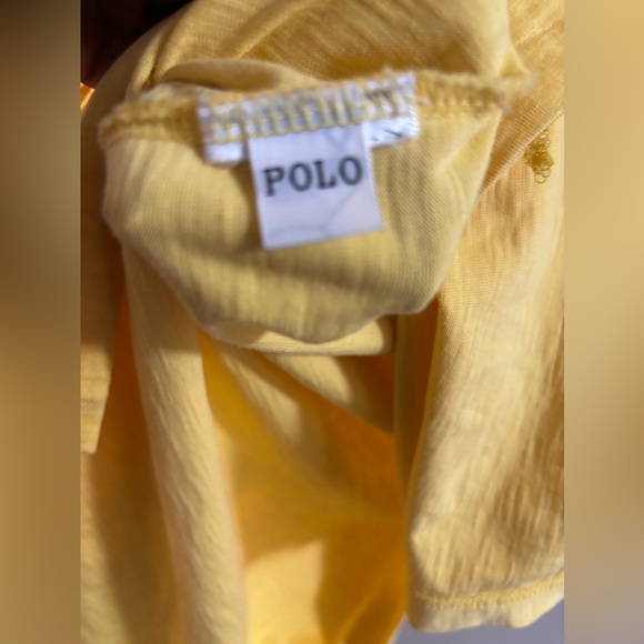 Polo RALPH LAUREN Yellow T SHIRT Maxi DRESS Blue Pony Pocket - Picture 5 of 6